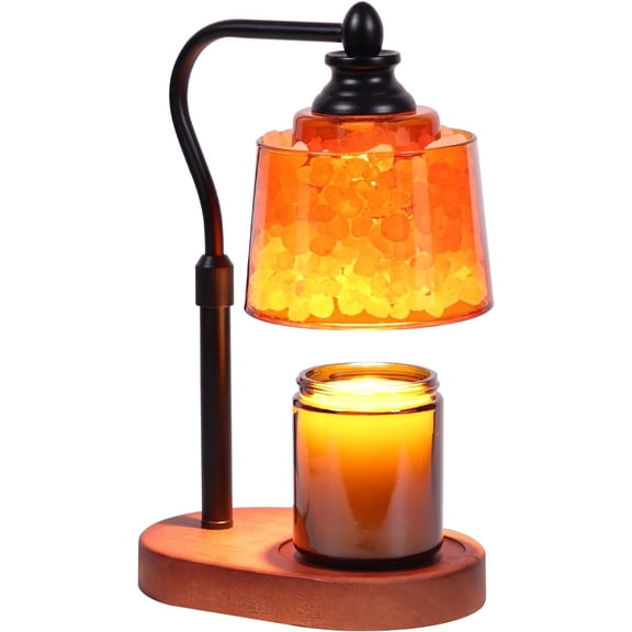 3-in-1 Candle Warmer Lamp with Timer Dimmable, Himalayan Salt Lamp & Passive Diffuser, Gifts for Women, House Warming Gifts Decor, Wax Melt Warmer for Jar Candles