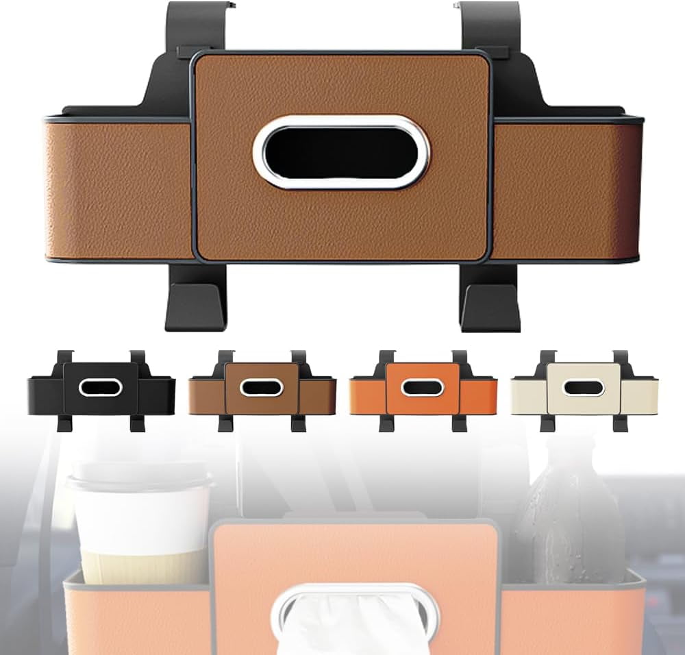 3-in-1 Car Backseat Organizer with Cup Holder, Tissue Box, Trash Bin ...