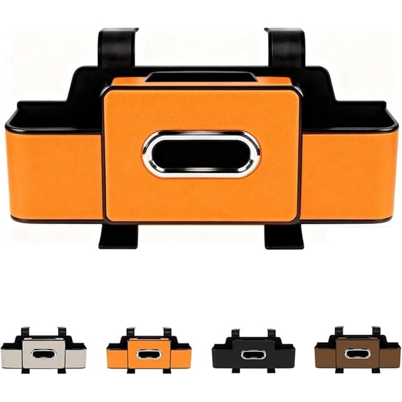 3-in-1 Car Backseat Organizer, Multifunctional Car Seat Back Storage Box with Spill-Proof Cup Holders, Instant Tissue Dispenser and Heavy-Duty Hooks for Most Vehicles