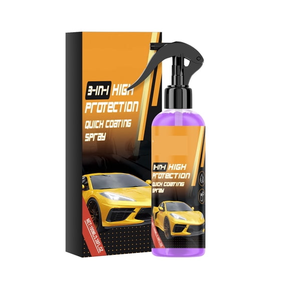 3-in-1 Car Coating Spray, 3.38 fl oz - Hydrophobic, Brightening & Protective Layer for Paint, Glass, and Plastic, Quick Application & Long-Lasting Shine