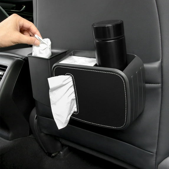 3-in-1 Car Hanging Trash Can Tissue Box - Umbrella Storage Waterproof Organizer, Universal Fit for Front Rear Seat Auto Interior Garbage Bin