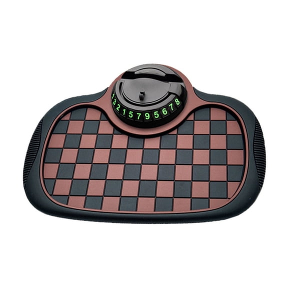 3-in-1 Car Non-Slip Mat, Dashboard Phone Holder with Rotating Base – Includes Temporary Parking Number Display, Washable PVC for iPhone, Samsung and GPS Devices