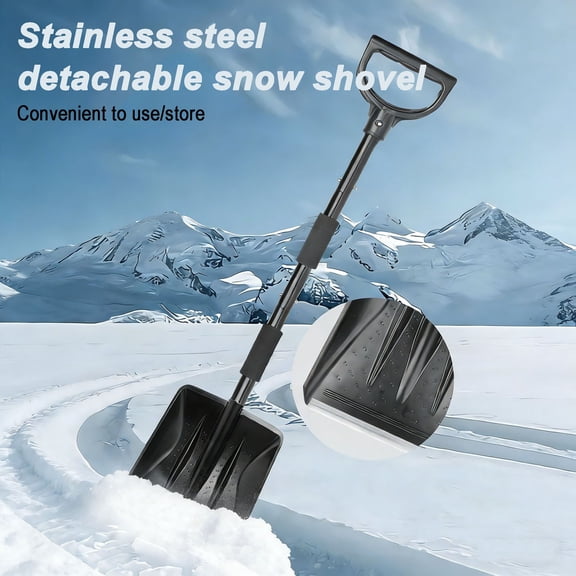 3-in-1 Car Snow Removal Shovel, Retractable Stainless Steel Ice Scraper with Brush, Detachable Multi-Tool for Winter, Compact Emergency Kit for Car, Home, Driveway, Sidewalk