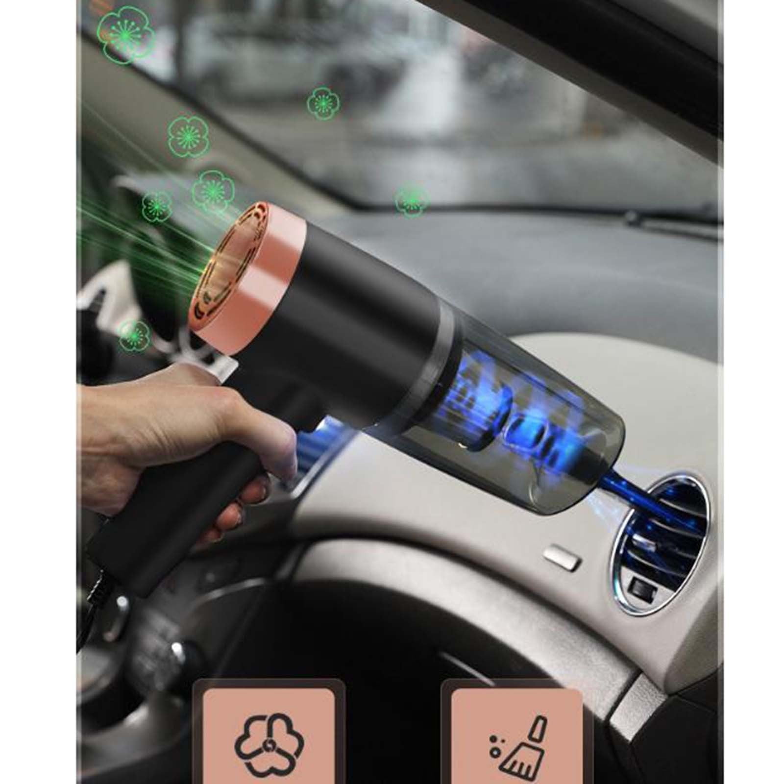 3-in-1 Car Vacuum Cleaner, Portable Handheld Vac with Blower & Inflator ...