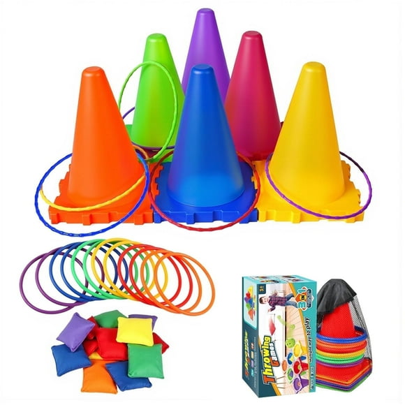 XUEYU Upgraded 3-in-1  Outdoor Carnival Games Set, 31 Pcs Bean Bag Toss  Game Set for Ages 4 5 6 7, Birthday Party Gifts, Pre-School  Activities