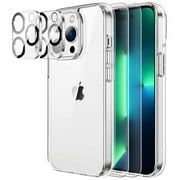 [3 in 1] Case for iPhone 14 Pro Max 6.7-Inch Screen Protector and Camera Lens Protector with Full Coverage Tempered Glass Film