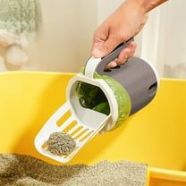 3-in-1 Cat Litter Scoop with Holder Waste Storage Container Portable Kitty Poop Disposal System Includes Trash Bags