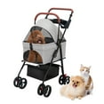 thumbnail image 1 of 3-in-1 Cat Stroller with Removable Carrier – Pet Stroller for Small Dogs and Cats, Breathable Mesh, Foldable Dog Stroller for Travel, Adjustable Handlebar, Black, 1 of 8