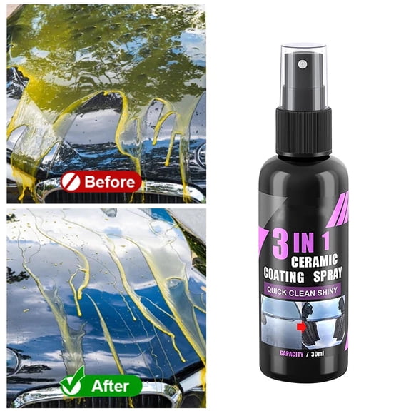 3-in-1 Ceramic Coating Liquid Cleaner for Cars - All-in-One Clean, Protect, and Shine Formula, 30ml Bottle for Automotive Paint, Glass, and Metal Surfaces