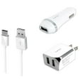 thumbnail image 1 of 3-in-1 Chargers Bundle Compatible for Motorola Moto G7 Plus, G7, G7 Power, G7 Play, One Power, One, Moto Z3 (White) - 2.1Ah Car Charger + Home Charger Adapter + USB Charging Cable, 1 of 5