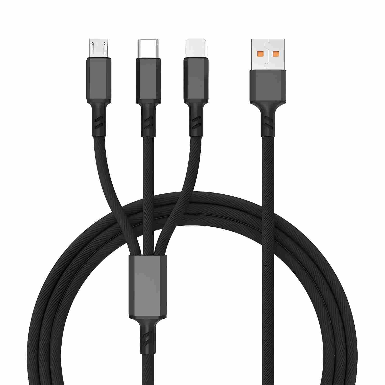 3 in 1 Charging Cable Cell Phone Charger Cord For Type C Micro USB