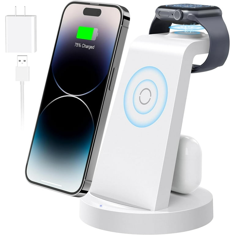3 in 1 Charging Station for Apple Device Wireless Charger for iPhone 15 14 13 12 11 Pro Max Apple Watch iwacth Charging Stand Dock for