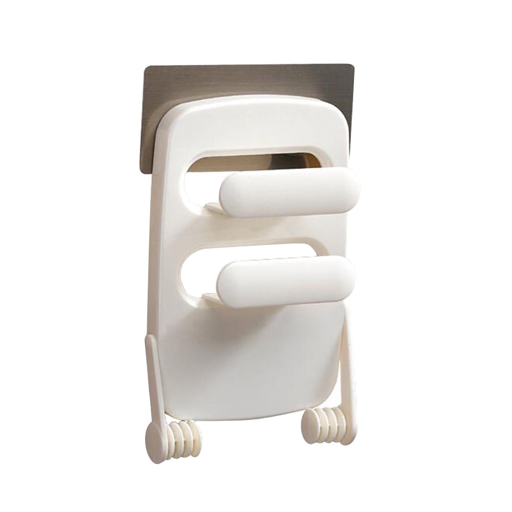 3 in 1 Cling Film Storage Rack Retractable Roll Paper Holder Wall