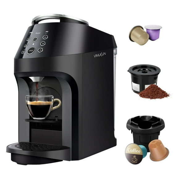3-in-1 Coffee Maker, Coffee and Espresso Machine Combo for Nespresso, K-Cup Pod and Ground Coffee, Coffee Machine Compatible with Nespresso Capsules OriginalLine, 19 Bar Pressure Pump, 6 Brew Sizes