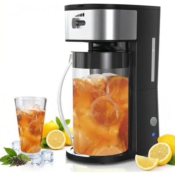 3-in-1 Coffee and Tea Machine Brewing System with 2.5 Quart Pitcher, Iced Tea Maker and Iced Coffee Maker, Strength Selector, Perfect For Tea, Coffee, Lattes, Lemonade