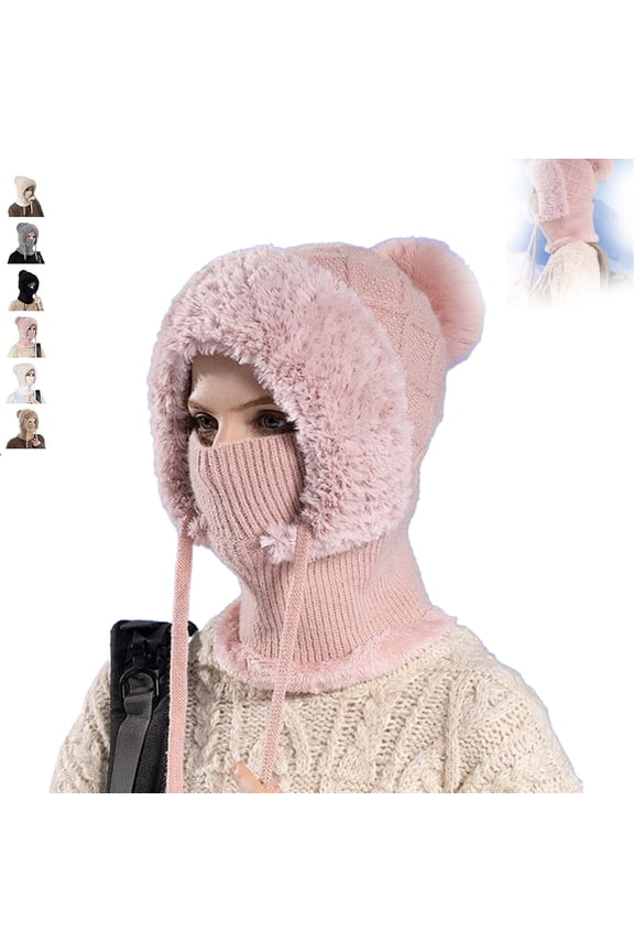 3-in-1 Cold Weather Hat Scarf Face Cover for Adults, Stretchy Head, Face, Ear and Neck Warmer for Winter Activities