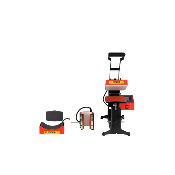 3 in 1 Combo Heat Press Machine for Hat Cap Mug Cup Label, Multi-Function Heat Transfer Sublimation Printer