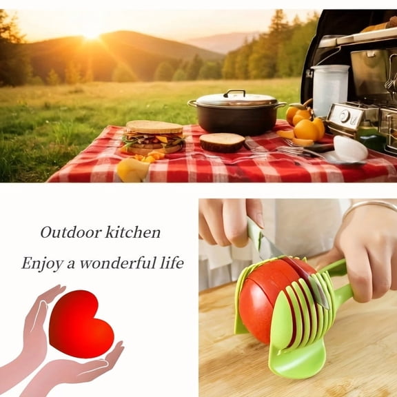 3-in-1 Compact Vegetable Fruit & Egg Slicer, Durable Multi-Functional Kitchen Slicing Tool, Labor-Safety Effortless Cutter for Tomatoes, Apples, Potatoes and Boiled Eggs