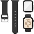 thumbnail image 1 of 3-in-1 Compatible for Apple Watch Band 40mm 41mm 42mm 44mm 45mm 46mm, Soft Silicone Sport Strap for iWatch Series SE 11 10 9 8 7 6 5 4 3, 1 of 6