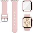 thumbnail image 1 of 3-in-1 Compatible for Apple Watch Band 40mm 41mm 42mm 44mm 45mm 46mm, Soft Silicone Sport Strap for iWatch Series SE 11 10 9 8 7 6 5 4 3, 1 of 6