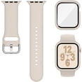 thumbnail image 1 of 3-in-1 Compatible for Apple Watch Band 40mm 41mm 42mm 44mm 45mm 46mm, Soft Silicone Sport Strap for iWatch Series SE 11 10 9 8 7 6 5 4 3, 1 of 6