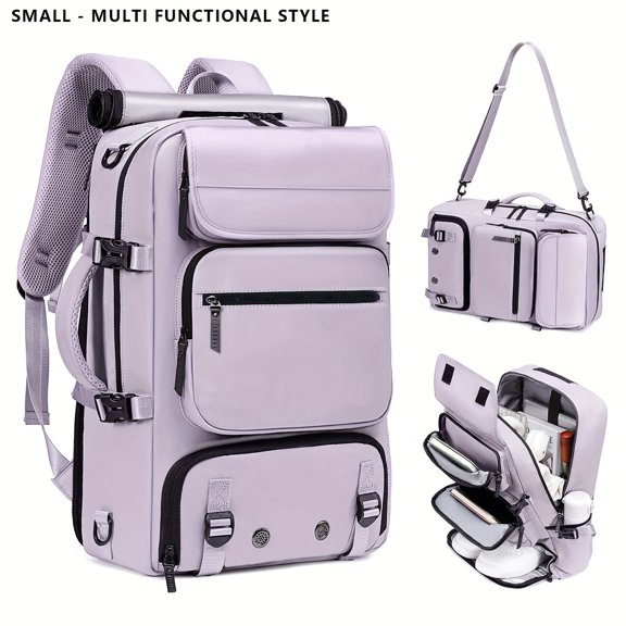 3-in-1 Convertible Backpack for Men & Women, Laptop Bag with Shoe Compartment, Durable Daypack for Work, School, Travel, Black & Green, Gift for Professionals