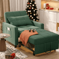 thumbnail image 1 of 3 in 1 Convertible Chair Bed,Lofka Lounger Sleeper Chair Bed, Linen Sofa Bed Sleeper Armchair, Green, 1 of 11