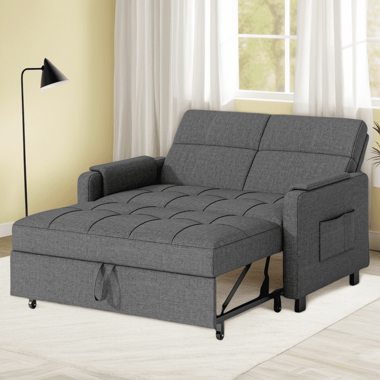 3-in-1 Convertible Sofa Bed, Lofka Linen Sleeper Chair