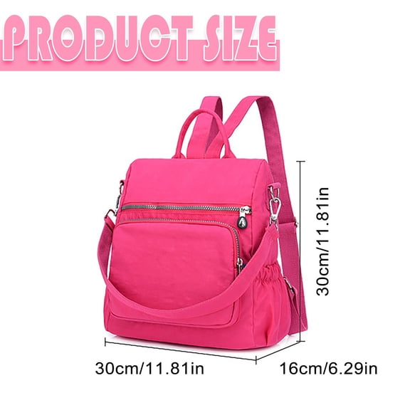 3-in-1 Convertible Nylon Backpack Purse with Anti-Theft Pockets and Laptop Compartment