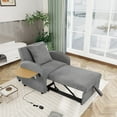 thumbnail image 1 of 3 in 1 Convertible Sleeper Chair Bed, Pull Out Sofa Bed with Computer Board, USB Charging Ports and Adjustable Backrest for Living Room, Gray, 1 of 8