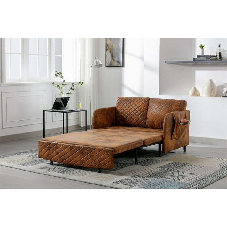 Microfiber top convertible sofa
