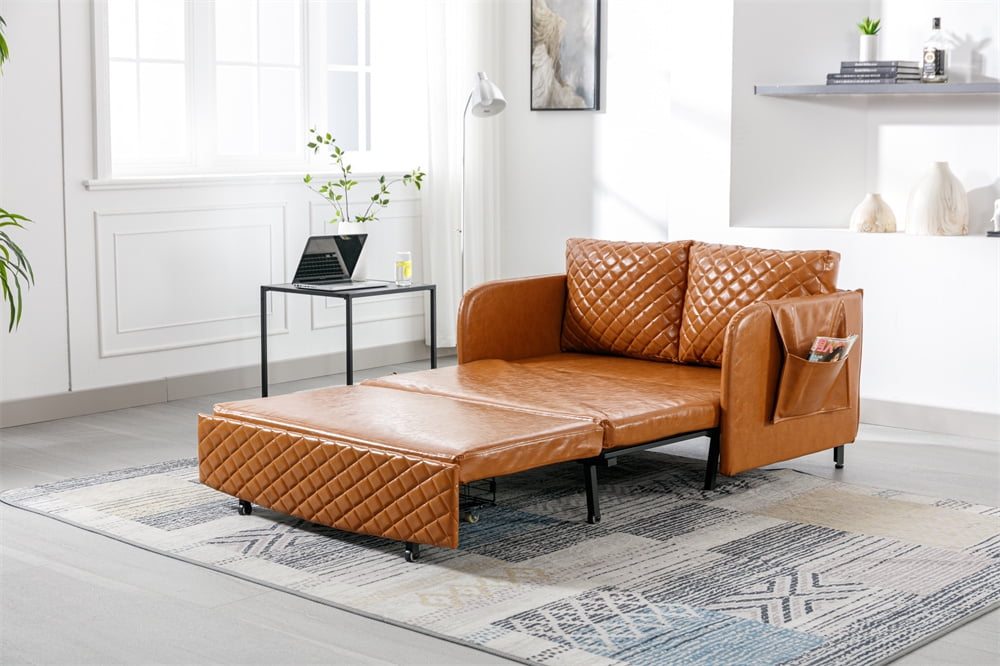 Leather Upholstered Loveseat Sofa Couch
