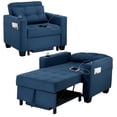 thumbnail image 1 of 3 in 1 Convertible Sleeper Sofa Pull Out Chair Bed with Usb Port Sleeping Couch Blue, 1 of 9
