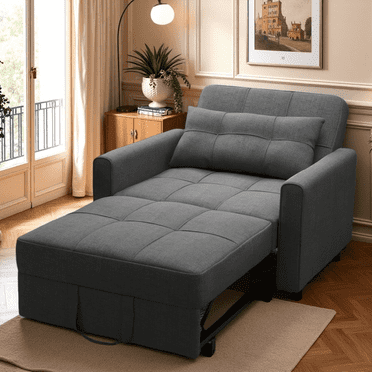 3 in 1 Convertible Sofa Bed Chair for Living Room , Aiho Sleeper Sofa Bed for Living Room, Dark Gray