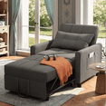 thumbnail image 1 of Ultimate Space-Saver 3-in-1 Convertible Chair Bed. Transforms from a Comfy Seat to a Single Bed in Seconds! Dark Gray, 1 of 9