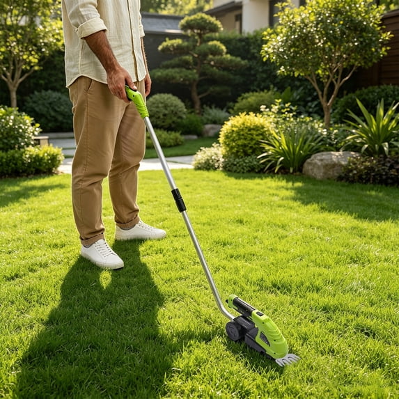 3-in-1 Cordless Grass Trimmer, Electric Grass Shear Cutter with Long ...