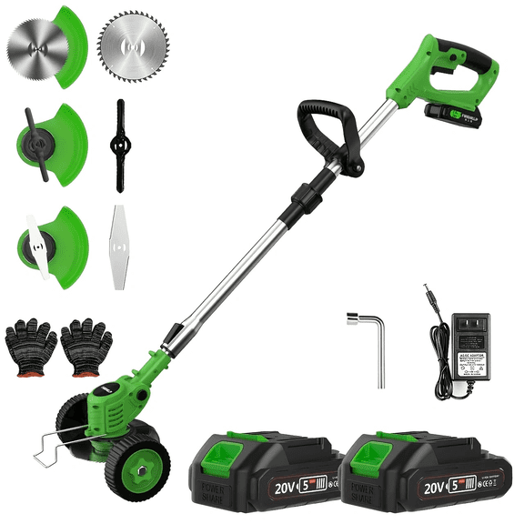 3-in-1 Cordless Lawn Trimmer: Electric Grass Cutter, Weed Wacker & Hedge Trimmer Ultra-lightweight build with rotatable side edging function; foldable design for easy storage.