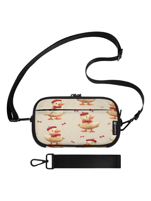 3-in-1 Crossbody Phone Wallet Wristlet Dapper Duck Pattern Durable Shoulder Bag with Multi Card Slots Passport Holder Lightweight Travel Purse for Daily Use