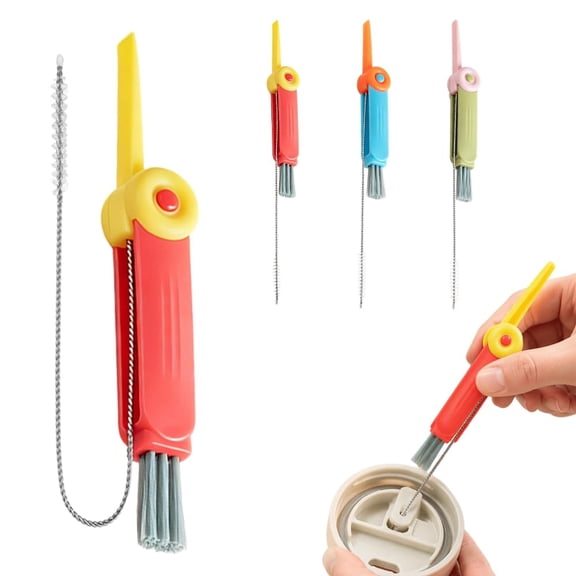 3 in 1 Cup Lid Cleaning Brush, Versatile Straw & Gap Scrubber Set