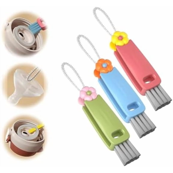 3 in 1 Cup Lid Gap Cleaning Brush, Multifunctional Bottle Brush, Cup Lid Gap Cleaner, Home Kitchen Crevice Cleaning Brush Tools (3PCS)
