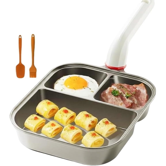 3-in-1 Cup-Shaped Large Capacity Pan, Nonstick Titanium Breakfast Skillet for Eggs, Pancakes & Omelets, Works on Gas, Induction & All Stovetops