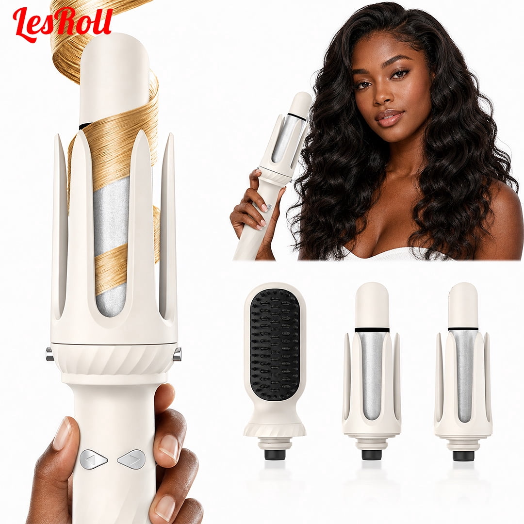 3-in-1 Curling Iron Set with 1” & 1.25” Curling Wands and Straightening Brush – Affordable Hair Styling Gift for Women