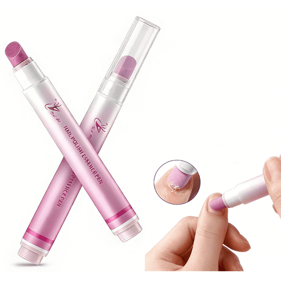 3-in-1 Cuticle Oil Pusher Pen for Nails, Ceramic Cuticle Pusher with Cuticle Oil, Nail Care Pen to Moisturize, Strengthen & Brighten Dry, Damaged Nails(RL 2 PCS)