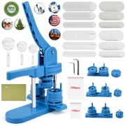 3 in 1 DIY Pin Button Maker Machine 25/32/58mm Badge Press Machine w/300pcs Parts+Cutting Mat Blue