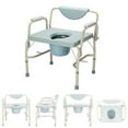 3in1 Deep Seat Bedside Commodes for Seniors, Bariatric Padded Commode Chair with Removable
