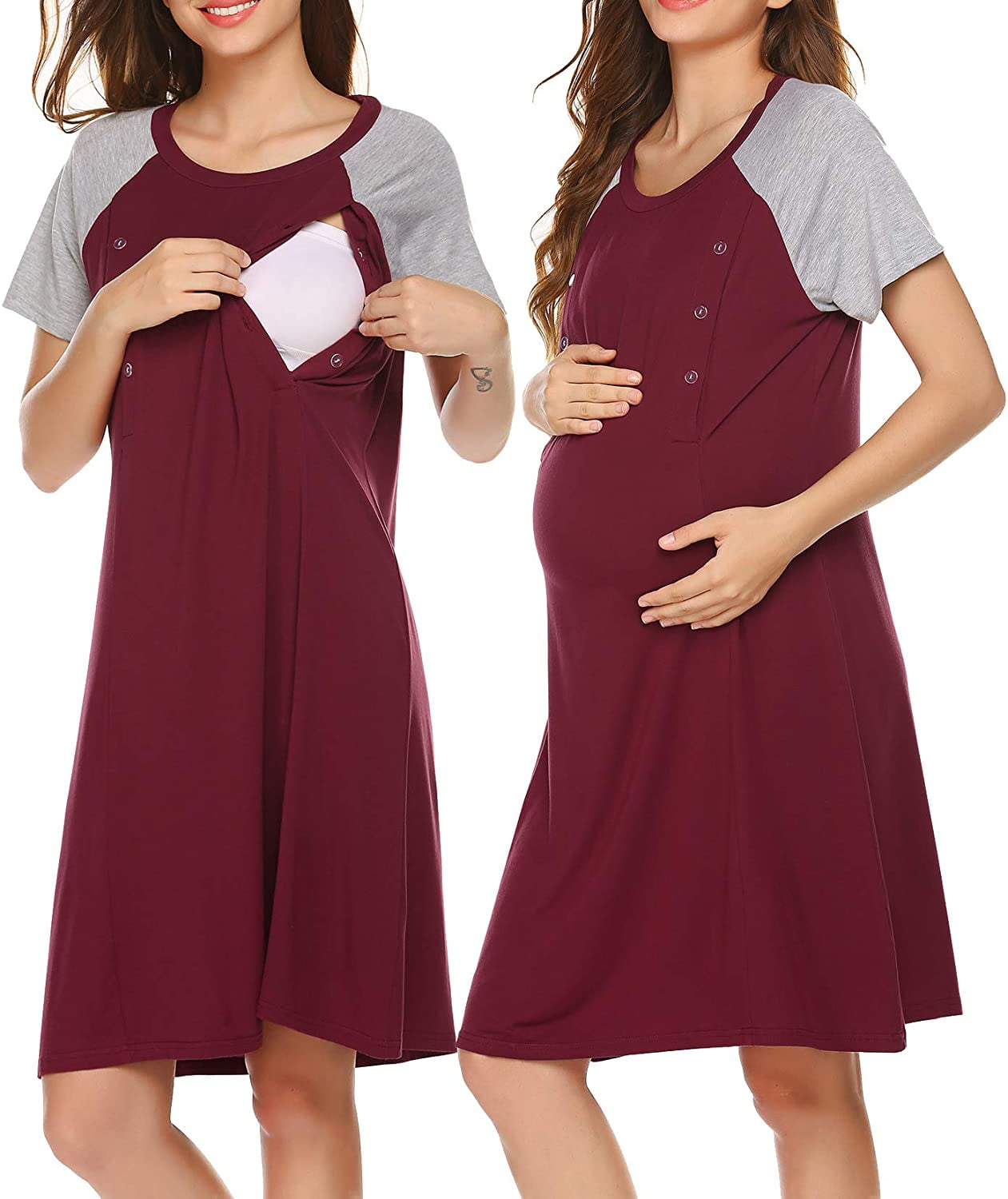 3 in 1 Delivery/Labor/Nursing Nightgown Women's Maternity Hospital Gown/Sleepwear for