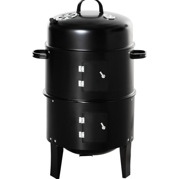 3-in-1 Design BBQ Smoker with Adjustable Air Control / Precise Heat for Outdoor Meals