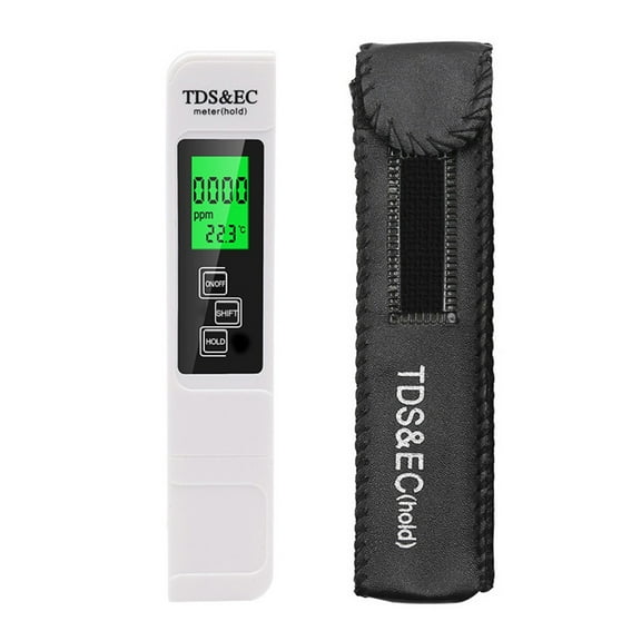 3-in-1 Digital EC TDS Meter Tester Temperature Pen Water Purity PPM Filter Hydroponic For Aquarium Pool Water Monitor ,Accurate - WHITE_X