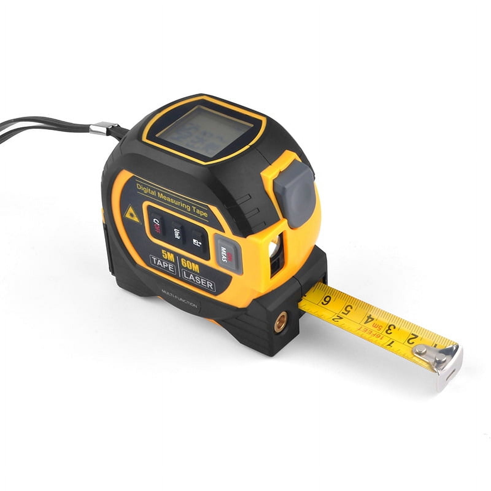 3 in 1 Digital Laser Meter with Crossed Laser Line 131Ft Digital Laser Rangefinder 16Ft Tape Measure with LCD Backlight for Distance Area Volume