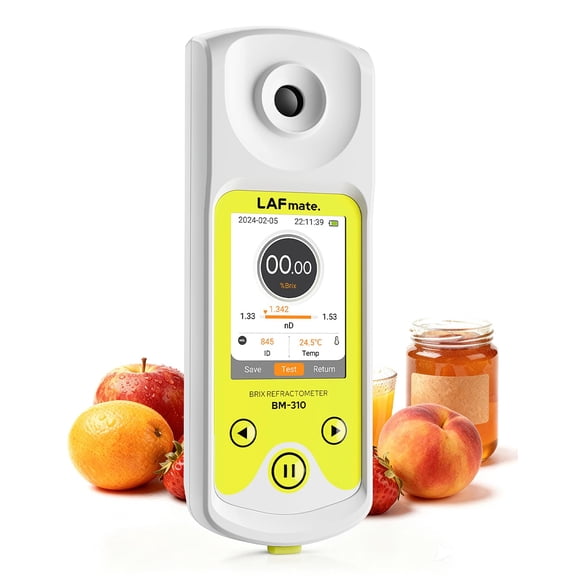 3-in-1 Digital Refractometer with ATC for Wine Making, Home Brewing, Rechargeable 0-95% Brix Meter for Coffee, Juice, Honey, Maple Syrup